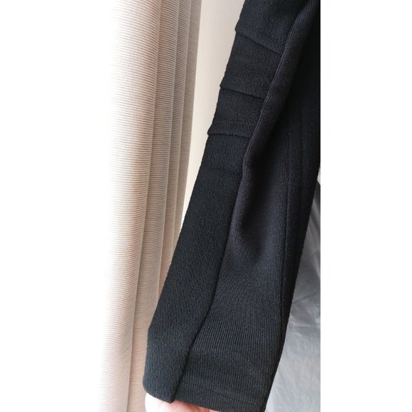 BCBG Black Hooded Wool Coat XS Detachable Realistic Faux Fur - Picture 8 of 14